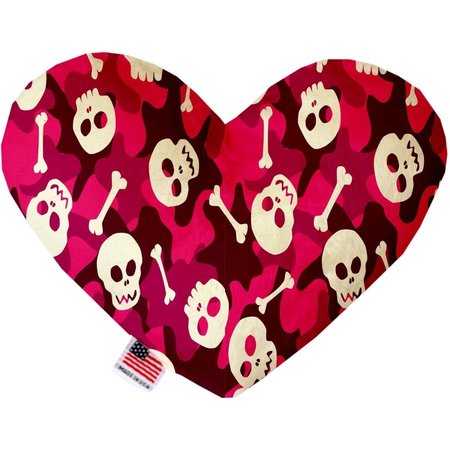 MIRAGE PET PRODUCTS Pink Camo Skulls Canvas Heart Dog Toy 8 in. 1343-CTYHT8